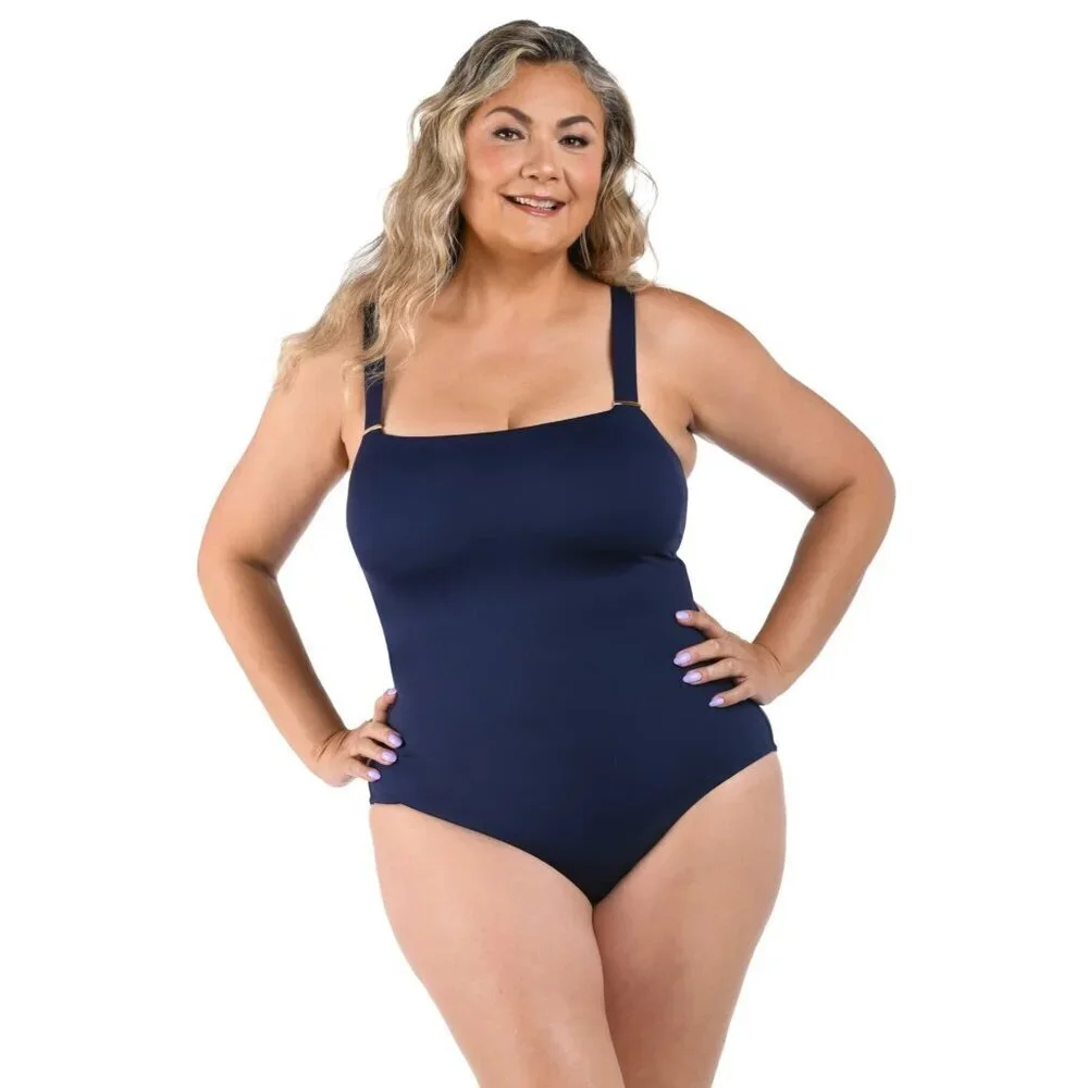 NWT Women's - La Blanca Luxe Tummy Control One Piece Swimsuit, Size 16